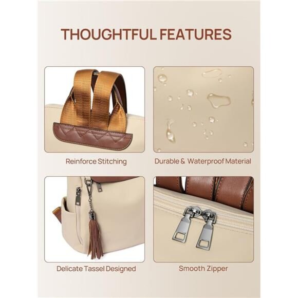 Backpack Purse for Women, PU Leather Anti Theft Travel Purse Shoulder Bags with